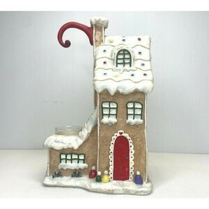 Vintage Ceramic Gingerbread House, Candle Holder, Table Top Christmas Decoration